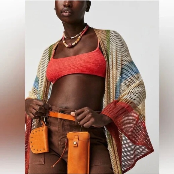 Free People Change Me Up Cross Body Phone Case Bag with Coin Case Blue Leather - Picture 3 of 9